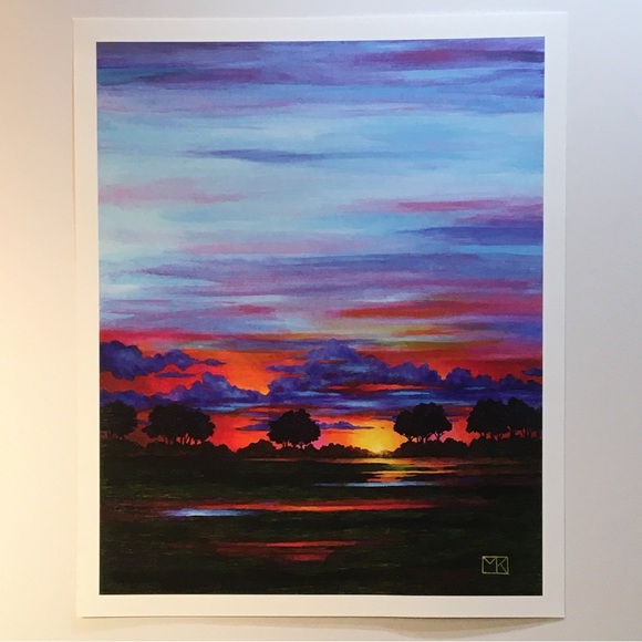 DESCENDING LIGHT landscape Giclee print on fine quality paper - Picture 1 of 7